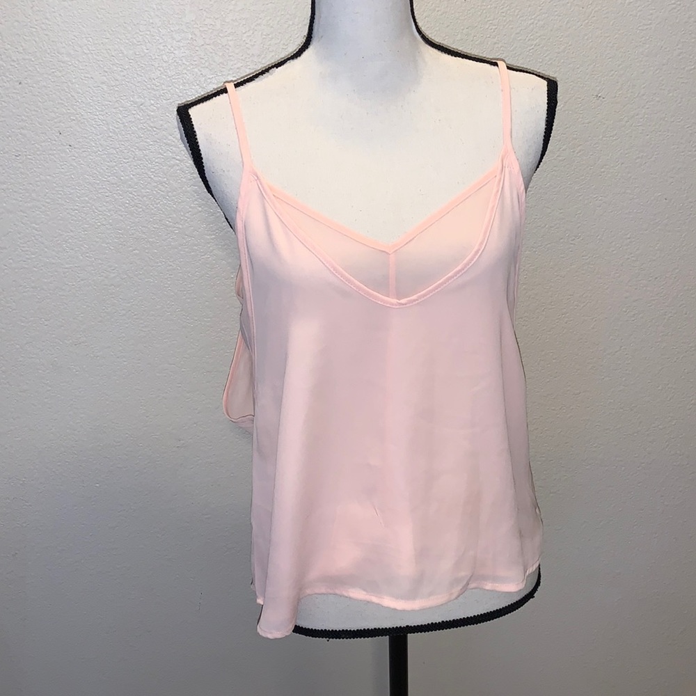 Paper Crane light pink lightweight sexy layered cami tank top